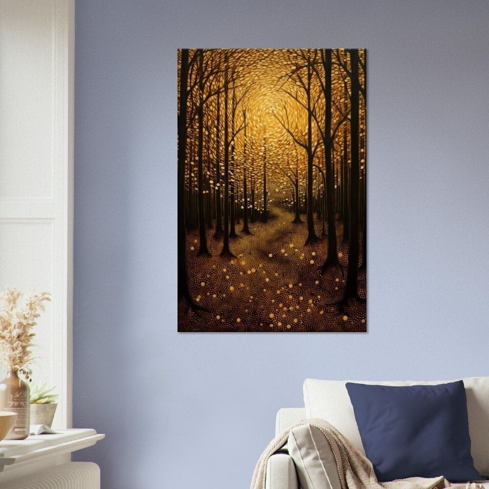 Exclusive Gustav Klimt Style Canvas Print Mystical Forest The Artful Ai