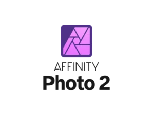 Affinity photo 2 logo on a black background.
