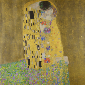 The kiss by gustav gustav klimt.