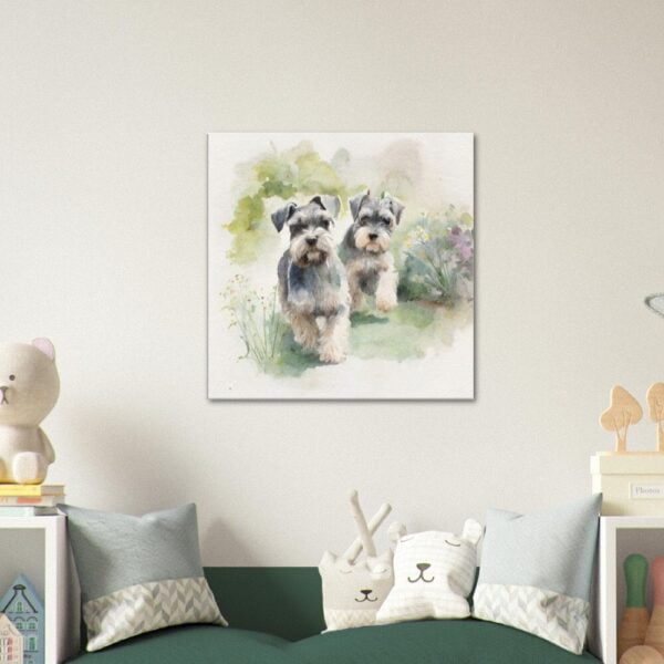 Two Miniature Schnauzers Playing Two Miniature Schnauzers Playing