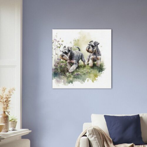 Two Miniature Schnauzer Playing