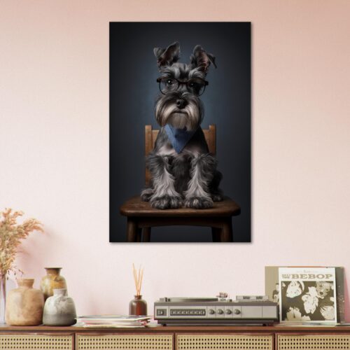Miniature Schnauzer With Glasses : Bookish Buddy