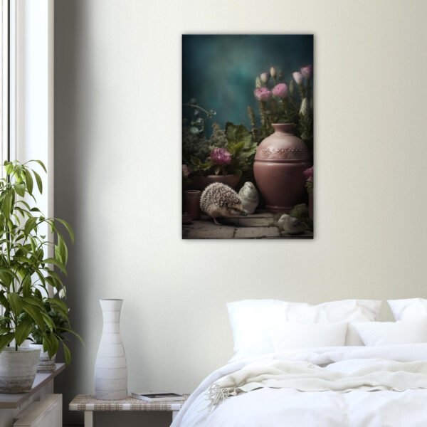 Digital Hedgehog Print : Garden Guardian Scene