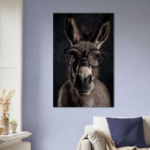 Donkey  "Four-Eyed Cuties" Premium Wall Art for donkey lovers, Available for Canvas, Poster or Frame Pictures