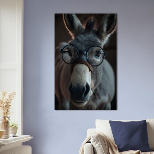 Donkey "Spectacled Asses" Premium Wall Art for Dog lover, Available on Canvas, Poster or Frame Pictures