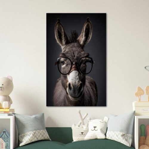 Donkey  "Wise and Witty” Premium Wall Art for donkey lover, Available on Canvas, Poster or Frame Pictures