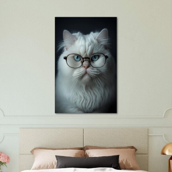 White Cat "The Feline Four-Eyes” Cat With Glasses
