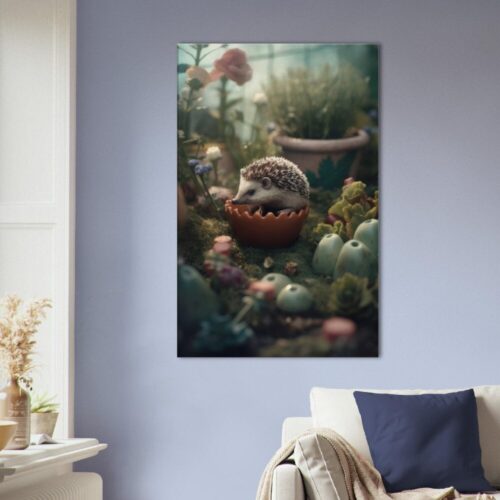 Digital Hedgehog Print :  Hedgehog Hide-and-Seek Scene Digital Hedgehog Print : Hedgehog Hide-and-Seek Scene