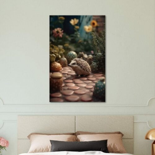 Digital Hedgehog Print :  Hedgehog Haven Scene Digital Hedgehog Print : Hedgehog Haven Scene