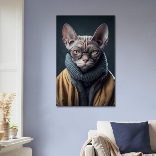 Sphynx Cat Art Print "The Furless Fashionista”