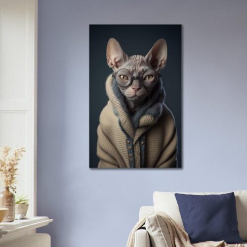 Sphynx Cat Art Print "The Furless Fashionista”