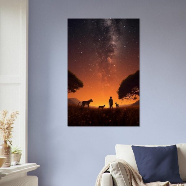 Cheetah Night Time Scene Artwork #05 - Stunning Canvas or Poster Print for Animal Lovers