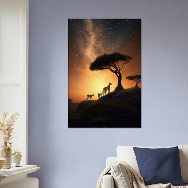 Cheetah Night Time Scene Artwork #09 - Stunning Canvas or Poster Print for Animal Lovers