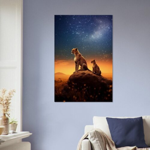 Cheetah Night Time Scene Artwork #08 - Stunning Canvas or Poster Print for Animal Lovers 1 Cheetah Night Time Scene Artwork #08 - Stunning Canvas or Poster Print for Animal Lovers