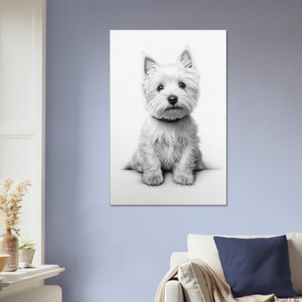 Westie Printed Art Canvas High-Quality West Highland Terrier Home Decor for Dog Lovers and Art Fans 1 Westie Wall Hanging Art