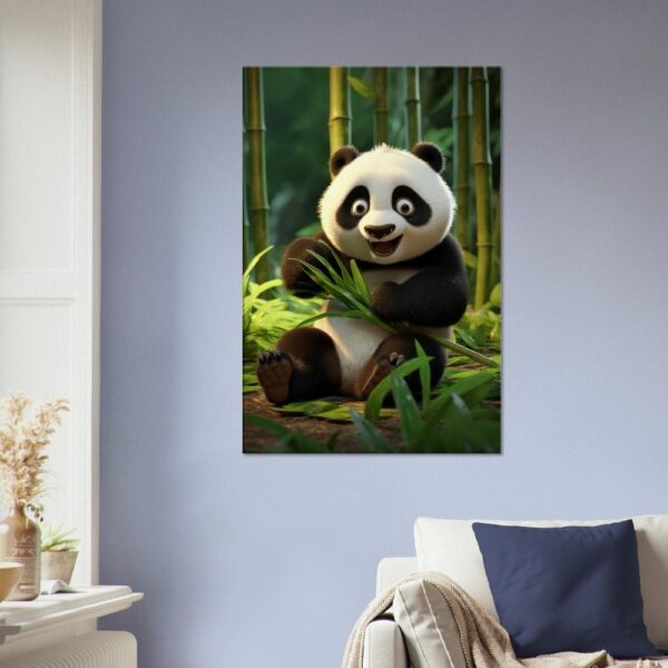 Cute Panda Cartoon Eating Bamboo #01 Artwork
