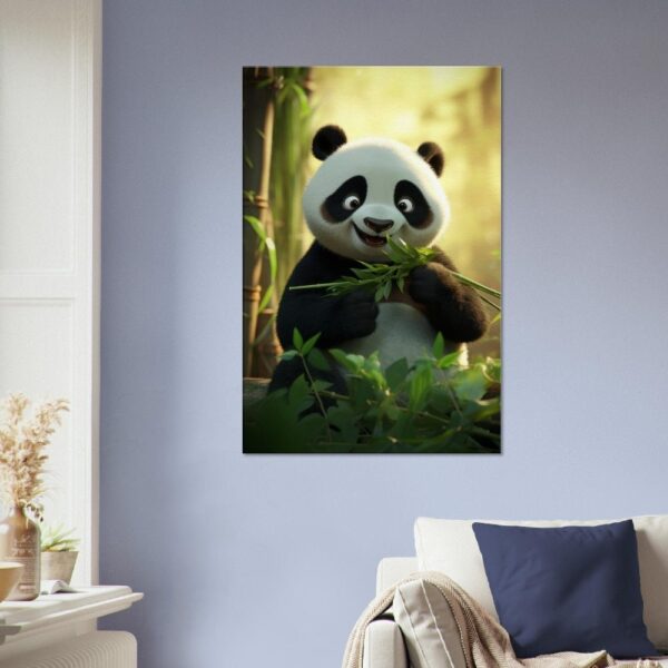 Cute Panda Cartoon Eating Bamboo #03 Artwork