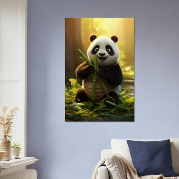 Cute Panda Cartoon Eating Bamboo #06 Artwork