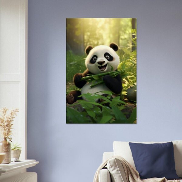 Cute Panda Cartoon Eating Bamboo #07 Artwork