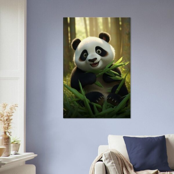 Cute Panda Cartoon Eating Bamboo #09 Artwork