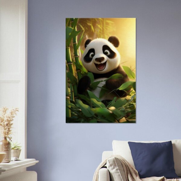 Cute Panda Cartoon Eating Bamboo #11 Artwork