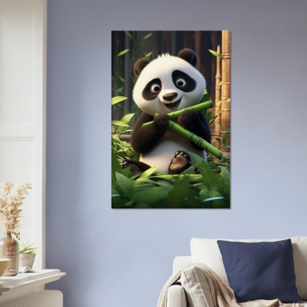 Cute Panda Cartoon Eating Bamboo #12 Artwork