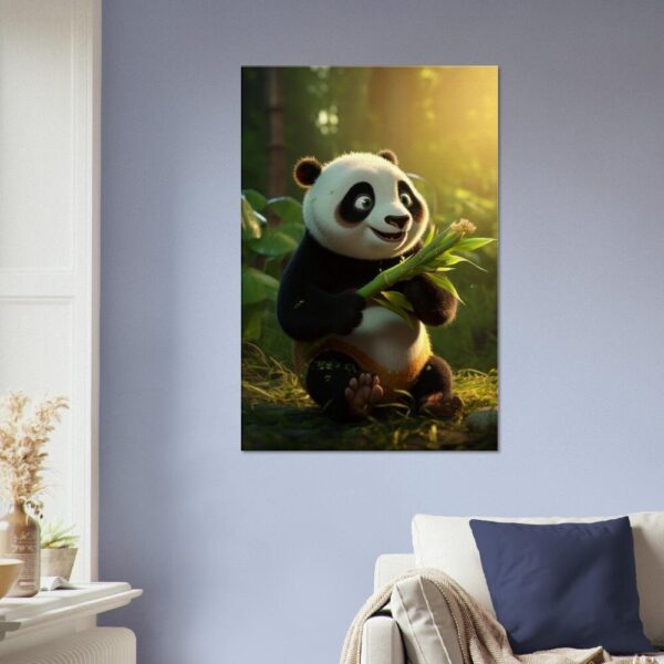 Cute Panda Cartoon Eating Bamboo #02 Artwork