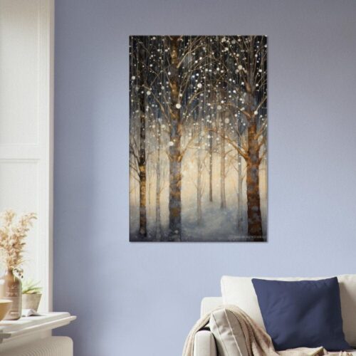 A Winter Forest 02 : Gustav Klimt Style Canvas Print