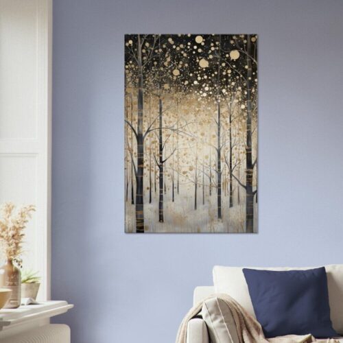 A Winter Forest 04 : Gustav Klimt Style Canvas Print 1 A Winter Forest 04 : Gustav Klimt Style Canvas Print