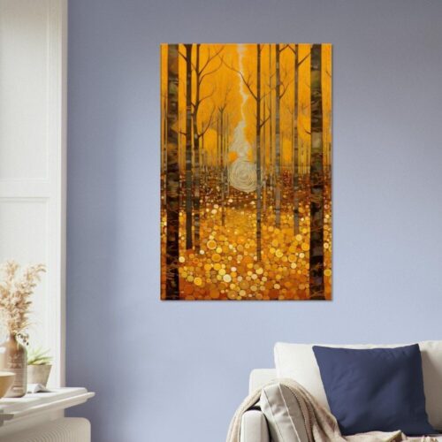 A Woodland Scene 08 : Gustav Klimt Style Canvas Print