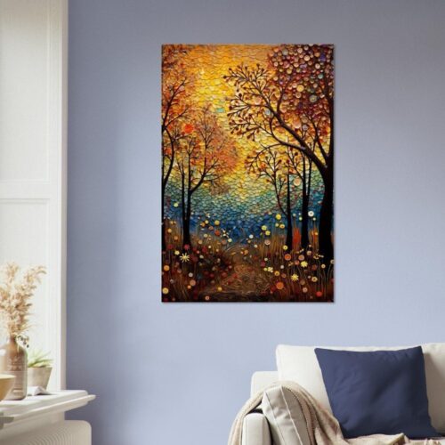 A Woodland Scene 01 : Gustav Klimt Style Canvas Print