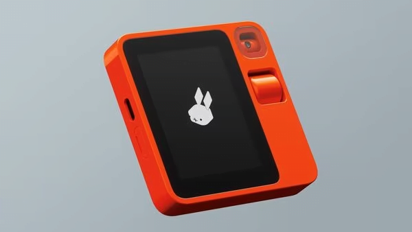 An orange phone with a bunny on it.