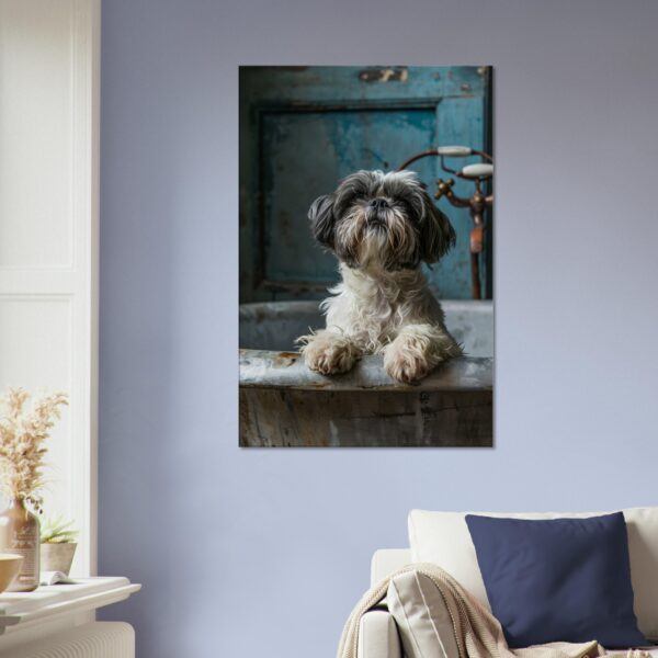 A dog in a bath A dog in a bath