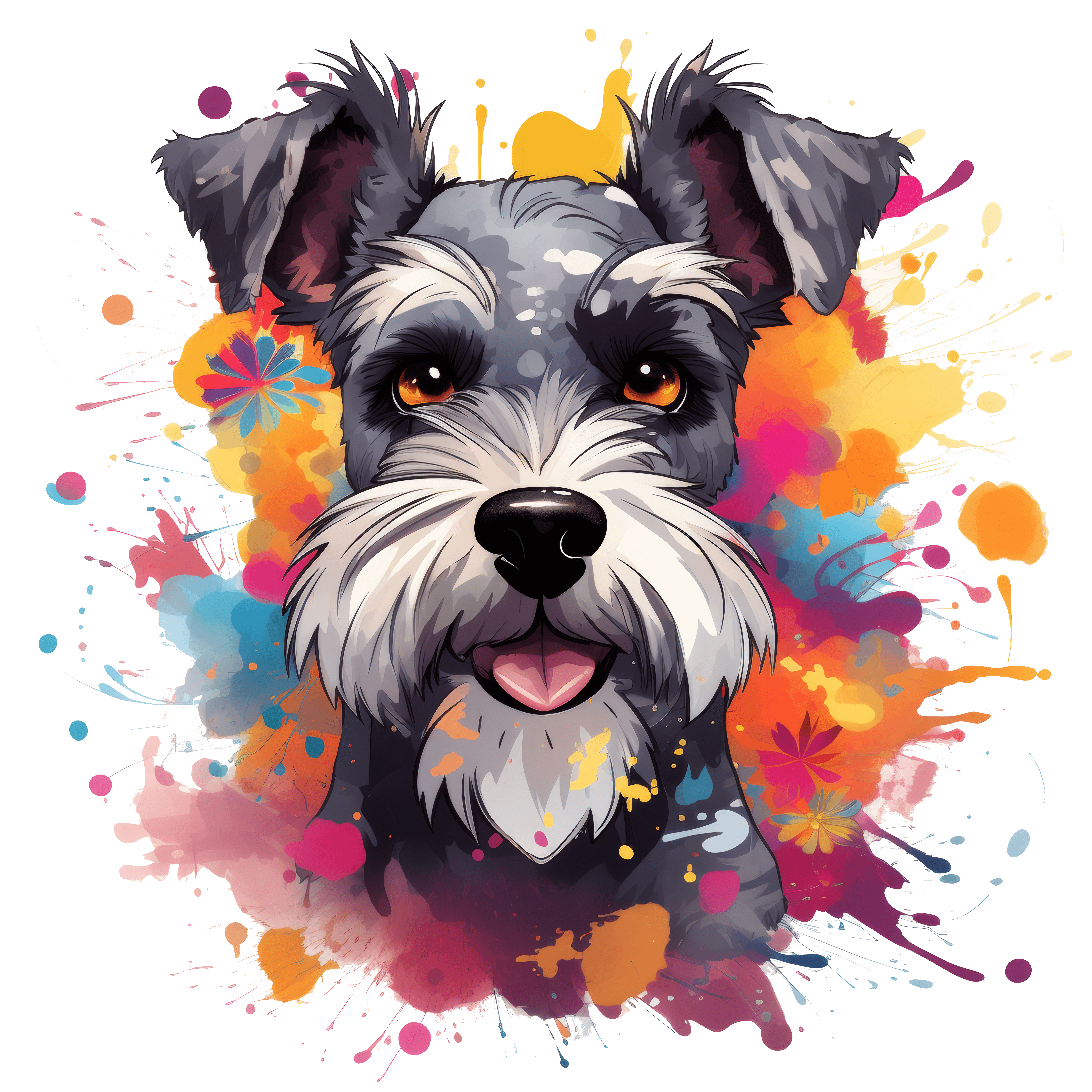 Introducing Custom Prints options 1 Miniature Schnauzer water colour