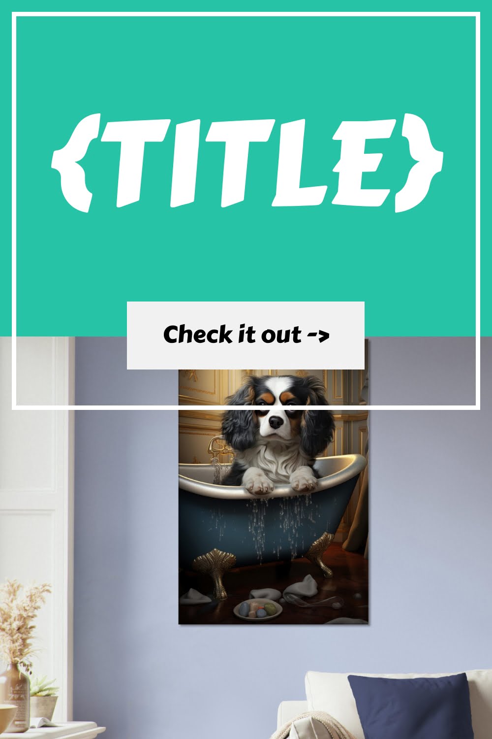 Paws and Reflect: Dog in a Bath Canvas 20 2 Paws and Reflect: Dog in a Bath Canvas 20 | The Artful Ai